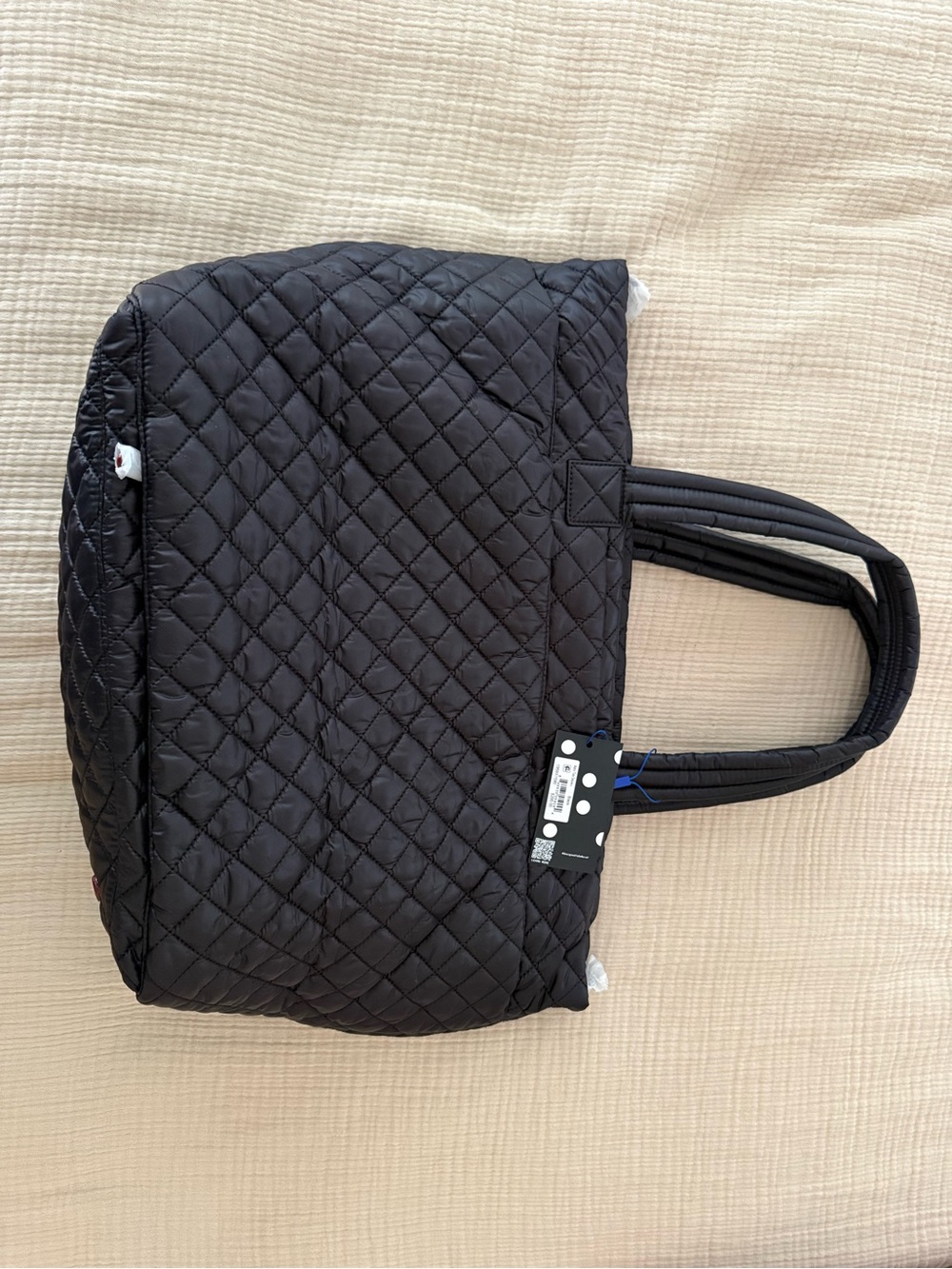 MZ Wallace Black Quilted Metro Tote with Top Handles and Shoulder Strap - Picture 8 of 8